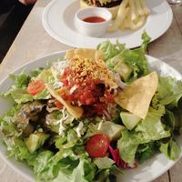 Burger and the taco salad at AIN SOPH.Journey in Kyoto