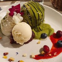 Matcha pancakes with ice cream at AIN SOPH.Journey in Kyoto