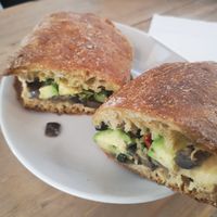 Panino vegano - vegan gluten-free bun at Escosazio in Rome