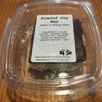 Outstanding raw vegan Almond Joy Bar at Raw Deal in Menomonie