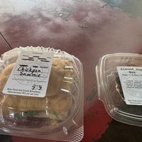 Chickpea Sammie and Almond Joy Bar  at Raw Deal in Menomonie