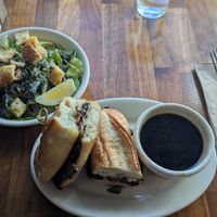 Caesar salad with French dip (all vegan, no cheese) at SEA - Floret in Seattle