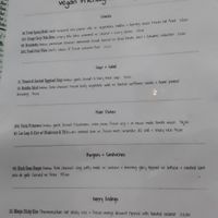 Vegan menu at Utopia in Luang Prabang