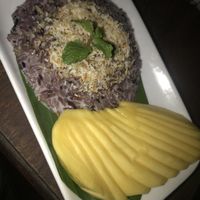 Mango sticky rice at Utopia in Luang Prabang