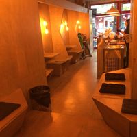 Cute seating area at Delabuu Ice Cream in Berlin
