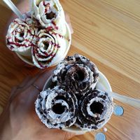 Two kinds of vegan icecreams at Delabuu Ice Cream in Berlin