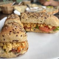 Vegan Sandwich Scrambled tofu  at Duni in Minca