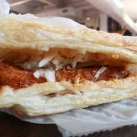 Spicy chikn paffle at Iron Paffles & Coffee in Charlottesville