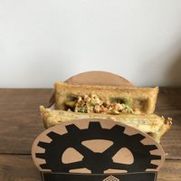 Veggie-iron again. Super delicious but should have real plates for dining in. at Iron Paffles & Coffee in Charlottesville