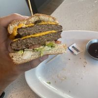 Impossible burger with vegan cheese etc  at The Counter in Honolulu