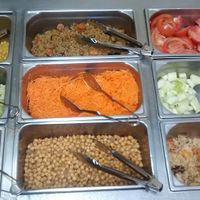 salads at Krishna Lunch in Barcelona