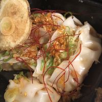 Vegan spicy gyoza  at Huntington Ramen & Sushi in Fullerton