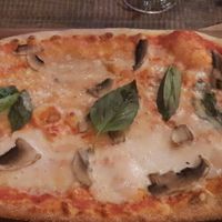 Vegan pizza with mushrooms at Zizzi - Suffolk St in Dublin
