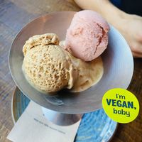 Salted Caramel gelato & Strawberry Sorbet. This was hands down some of the best sorbet and gelato we’ve had! So tasty   at Zizzi - Suffolk St in Dublin