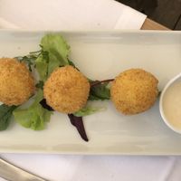 Amazing arancini filled with cardoncello mushrooms   at Pesto di Pistacchio in Trani
