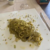 Pistachio pasta  at Pesto di Pistacchio in Trani