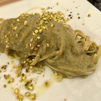 Linguine with pistachio pesto  at Pesto di Pistacchio in Trani