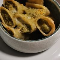 Crispy pasta with filling at Pesto di Pistacchio in Trani