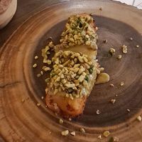 Crocchettone di patata ripieno di scamorza at Pesto di Pistacchio in Trani