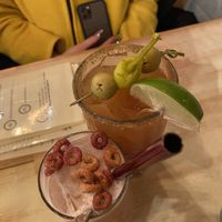 tequila caesar and breakfast of chompions  at MeeT in Yaletown in Vancouver