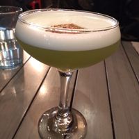 A yummy cocktail that I forgot the name of. I think it has some pineapple juice? It was tasty!  at MeeT in Yaletown in Vancouver