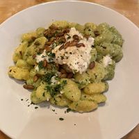 Pesto gnocch with whipped feta  at MeeT in Yaletown in Vancouver