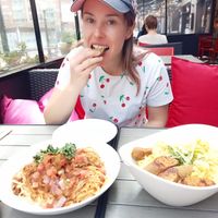 Mac and cheese and noodles   at MeeT in Yaletown in Vancouver