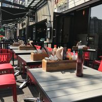 Outside tables  at MeeT in Yaletown in Vancouver