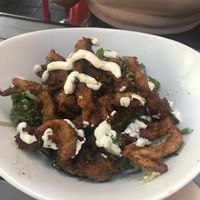 Calamari Caesar salad  at MeeT in Yaletown in Vancouver