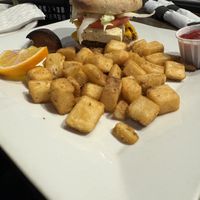 Vegan Breakfast Sandwich with home fries, fruit and vegan muffin   at Hometown Sports Grill in Ottawa