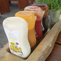 All vegan sauces at Hans Im Glück in Berlin
