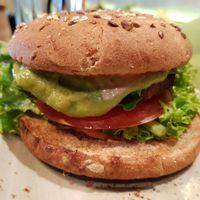 Avocado burger at Hans Im Glück in Berlin