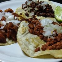3 vegan tacos at Krishna Vegan in Guadalajara