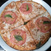 Margarita pizza at Krishna Vegan in Guadalajara