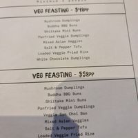 Feasting menu at Oriental Teahouse in South Yarra