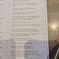 Plant based menu at Oriental Teahouse in South Yarra