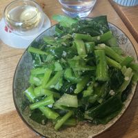 Greens with garlic  at Oriental Teahouse in South Yarra