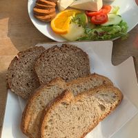 The veganised breakfast plate  at Cafe Affenbrot in Luebeck