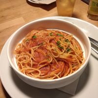 Spaghetti in Tomato sauce. at Cafe Affenbrot in Luebeck