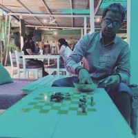 Chess board at Yogi-Sthaan in Bangalore