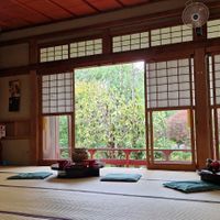 view into the garden on both sides at Tofu Restaurant Seigen-in - 西源院 in Kyoto