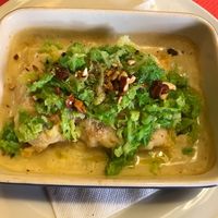 Polenta, vegan cheese, cabbage at Bistro Verdepaglia in Forli