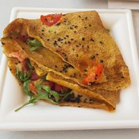 Savory vegan crepes at Vegeta in Bologna