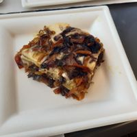 Vegan lasagna at Vegeta in Bologna