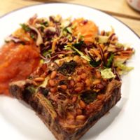 Vegan quiche and delicious chutney  at Steep & Filter in Skipton