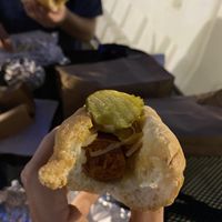 Vegan hot dog ❤️ at The Pop Shop in Frederick