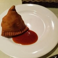 samosa with lunch set at Khazana in Yokohama