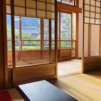 View from my table   at Tenryuji Temple Shigetsu in Kyoto