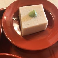 Sesame tofu with wasabi at Tenryuji Temple Shigetsu in Kyoto