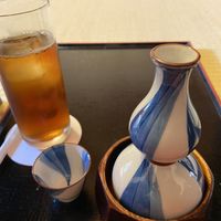 Hot Sake and Cold Oolong Tea at Tenryuji Temple Shigetsu in Kyoto